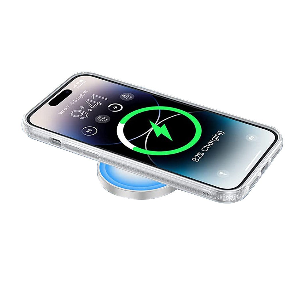 For iPhone 14 Pro Magnetic Phone Case Shockproof Cover Silver