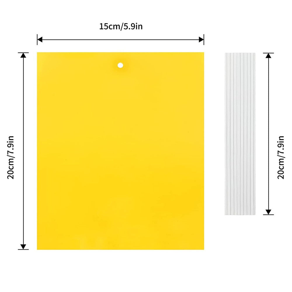 20Pcs Dual Sided Yellow Sticky Papers Insect Trap Catcher Killer Fly Aphids Wasp