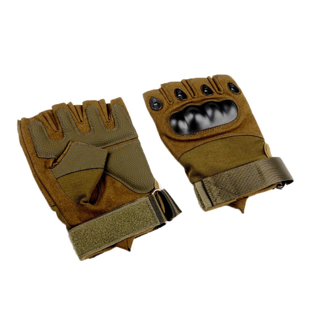 Pair of Half Finger Gloves Outdoor Cycling Tactical Fingerless Gloves Grren L