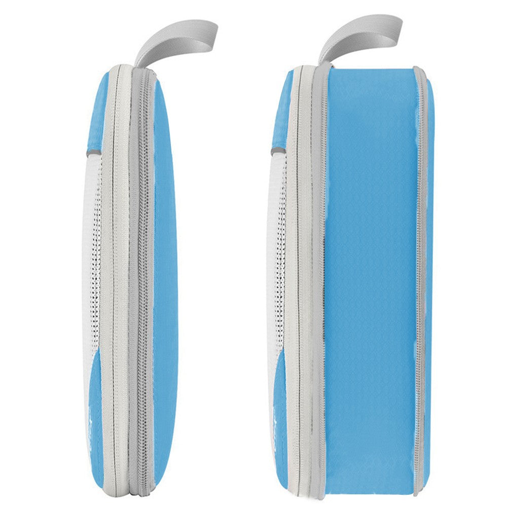 Set of 6Pcs Travel Storage Bags Clothes Organizer Pouch with Shoes Bag Blue