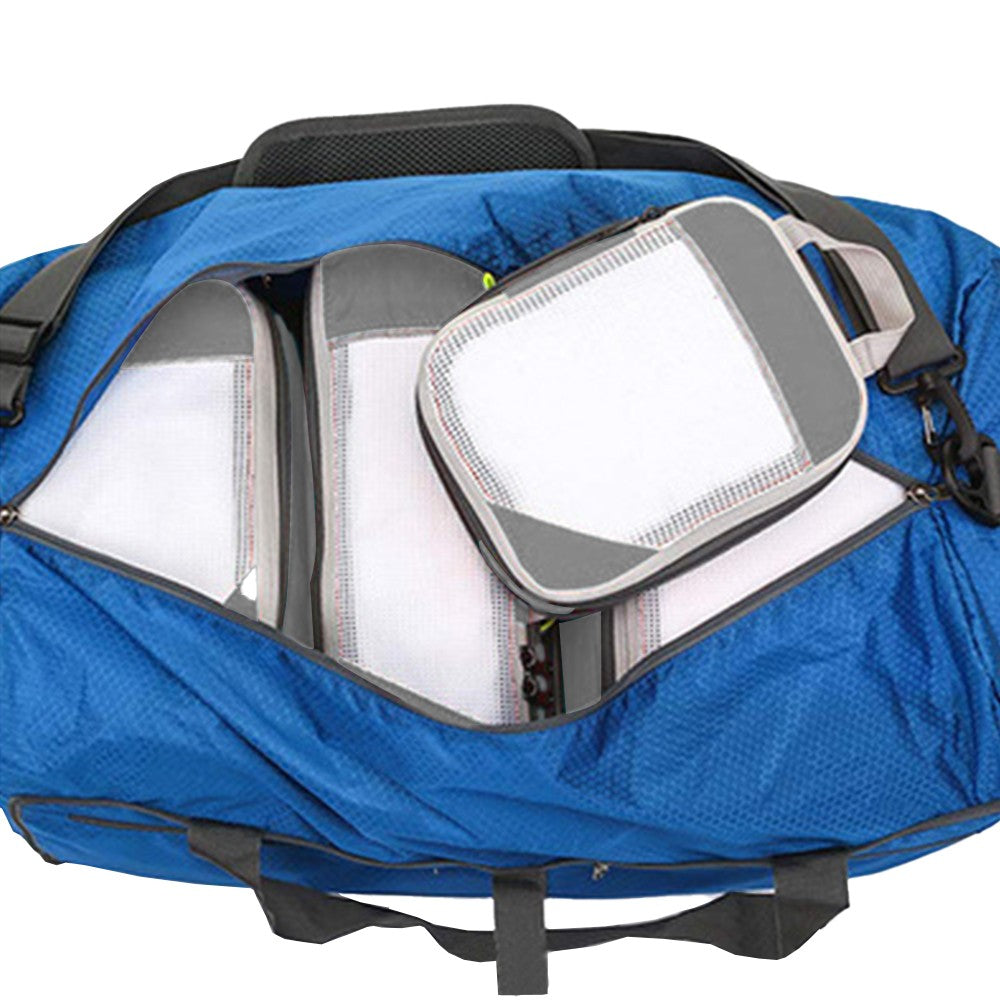 Set of 6Pcs Travel Storage Bags Clothes Organizer Pouch with Shoes Bag Grey