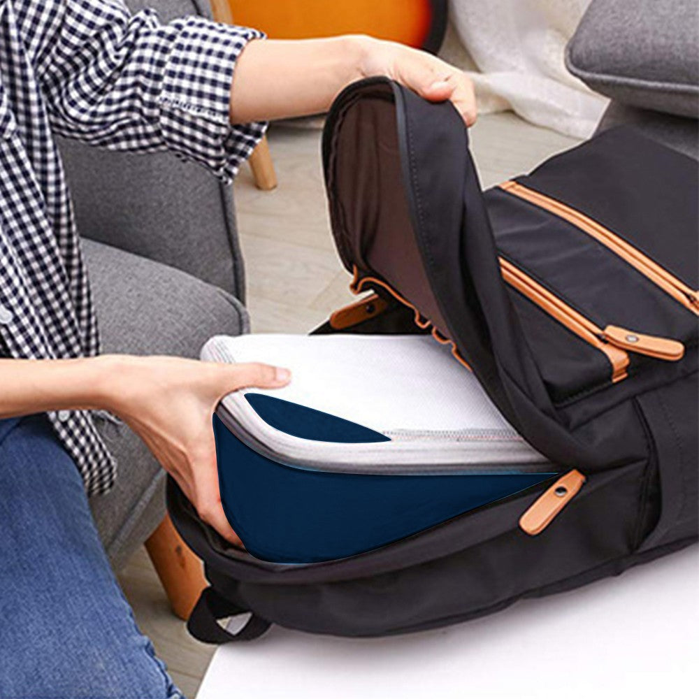 Set of 6Pcs Travel Storage Bags Clothes Organizer Pouch with Shoes Bag Navy Blue