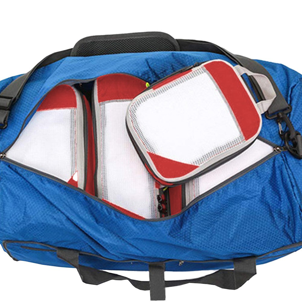 Set of 6Pcs Travel Storage Bags Clothes Organizer Pouch with Shoes Bag Red