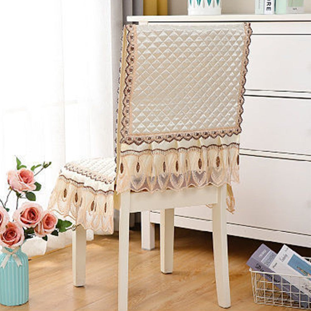 2 X Stretch Dining Chair Cover Non-Slip Thickened Slipcover Seat Cover Beige