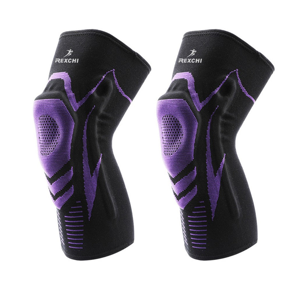 Pair of Compression Knee Brace Sports Knee Support Sleeve Knee Pad Purple XL