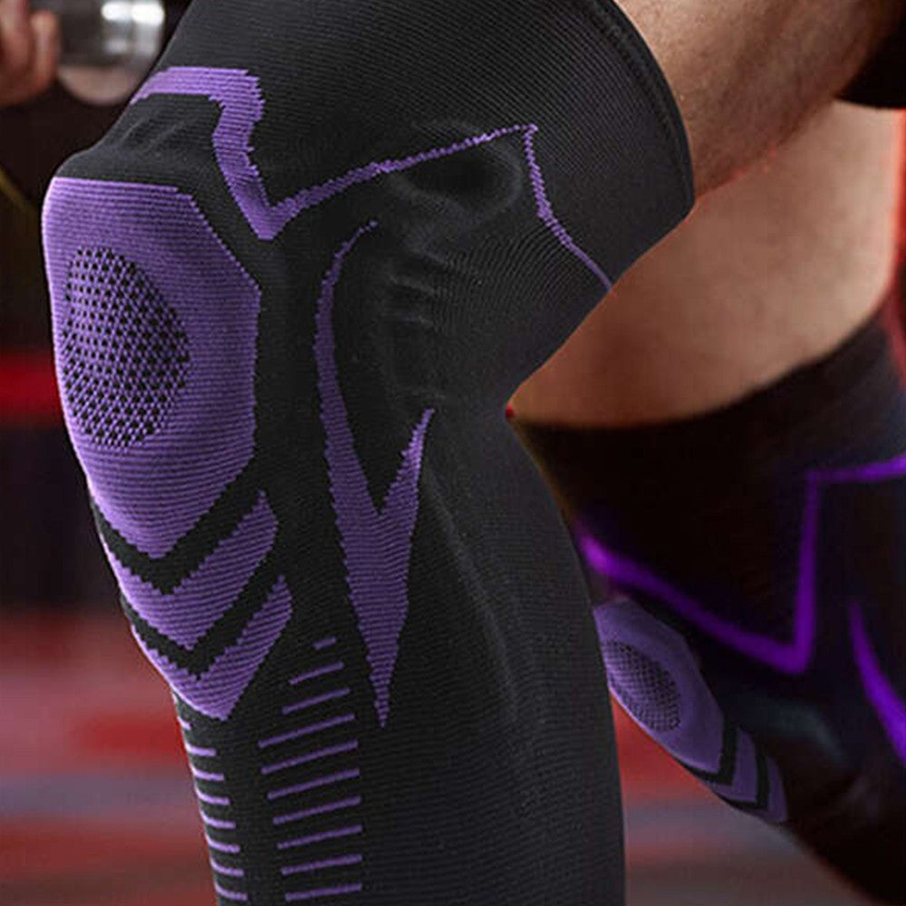 Pair of Compression Knee Brace Sports Knee Support Sleeve Knee Pad Purple L