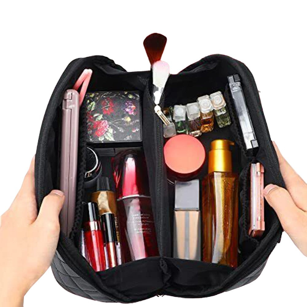 PU Leather Makeup Bags Travel Cosmetic Bag Skincare Bags Toiletry Bag Black