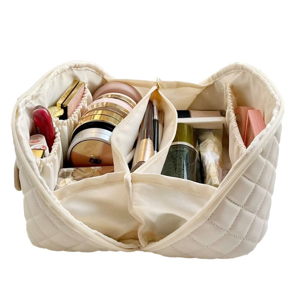 PU Leather Makeup Bags Travel Cosmetic Bag Skincare Bags Toiletry Bag White
