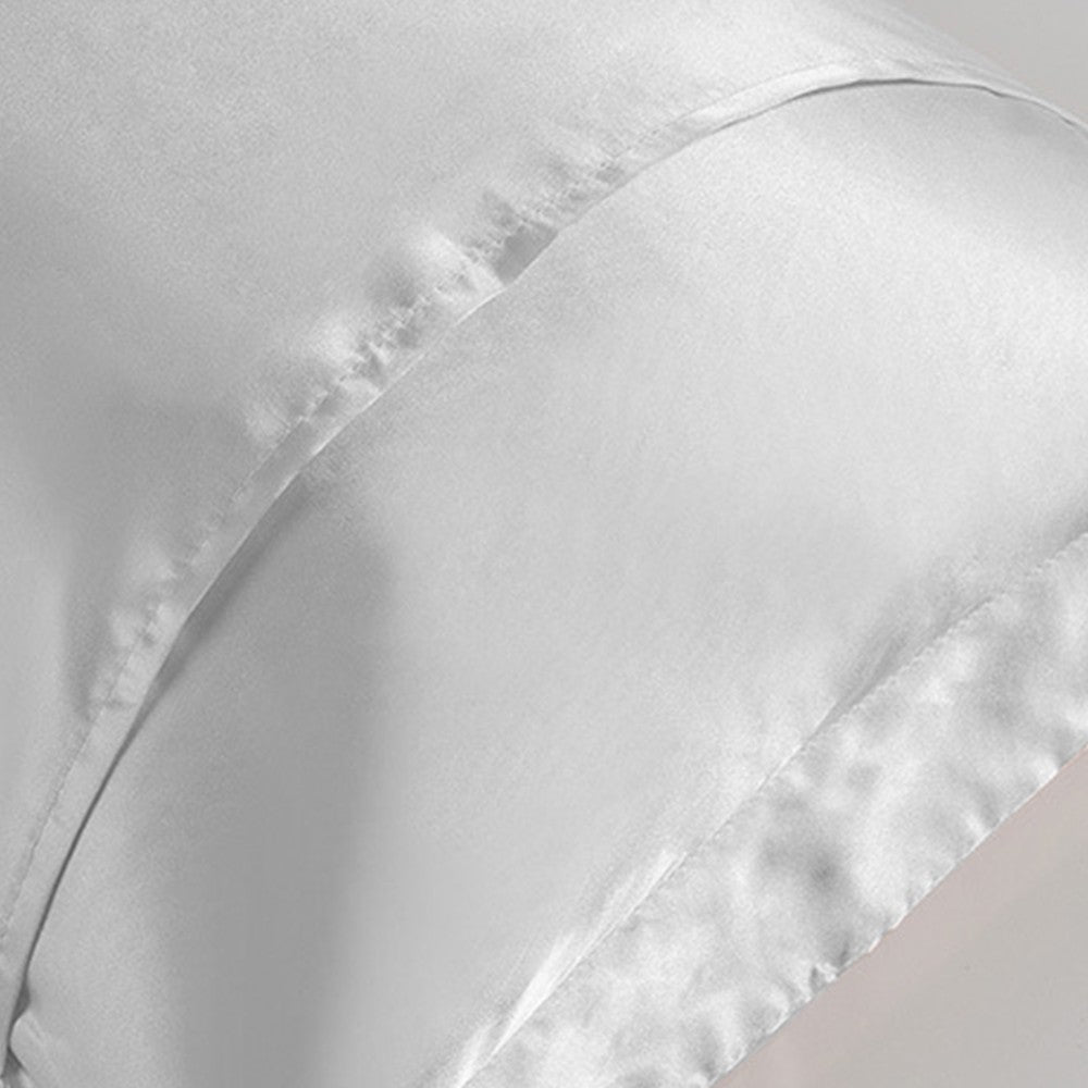 48x150cm White Satin Long Pillowcase Soft Faux Silk Pillow Cover Double Body Pillow Case
