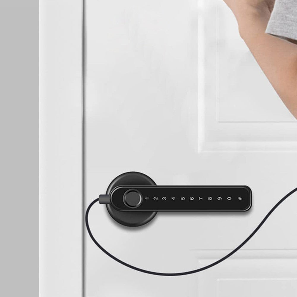Black Smart Fingerprint Door Lock Set Electronic Handle Door Lock Digital Password Door Lock