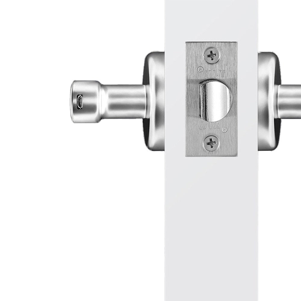 Silver Smart Fingerprint Door Lock Set Electronic Handle Door Lock Digital Password Door Lock