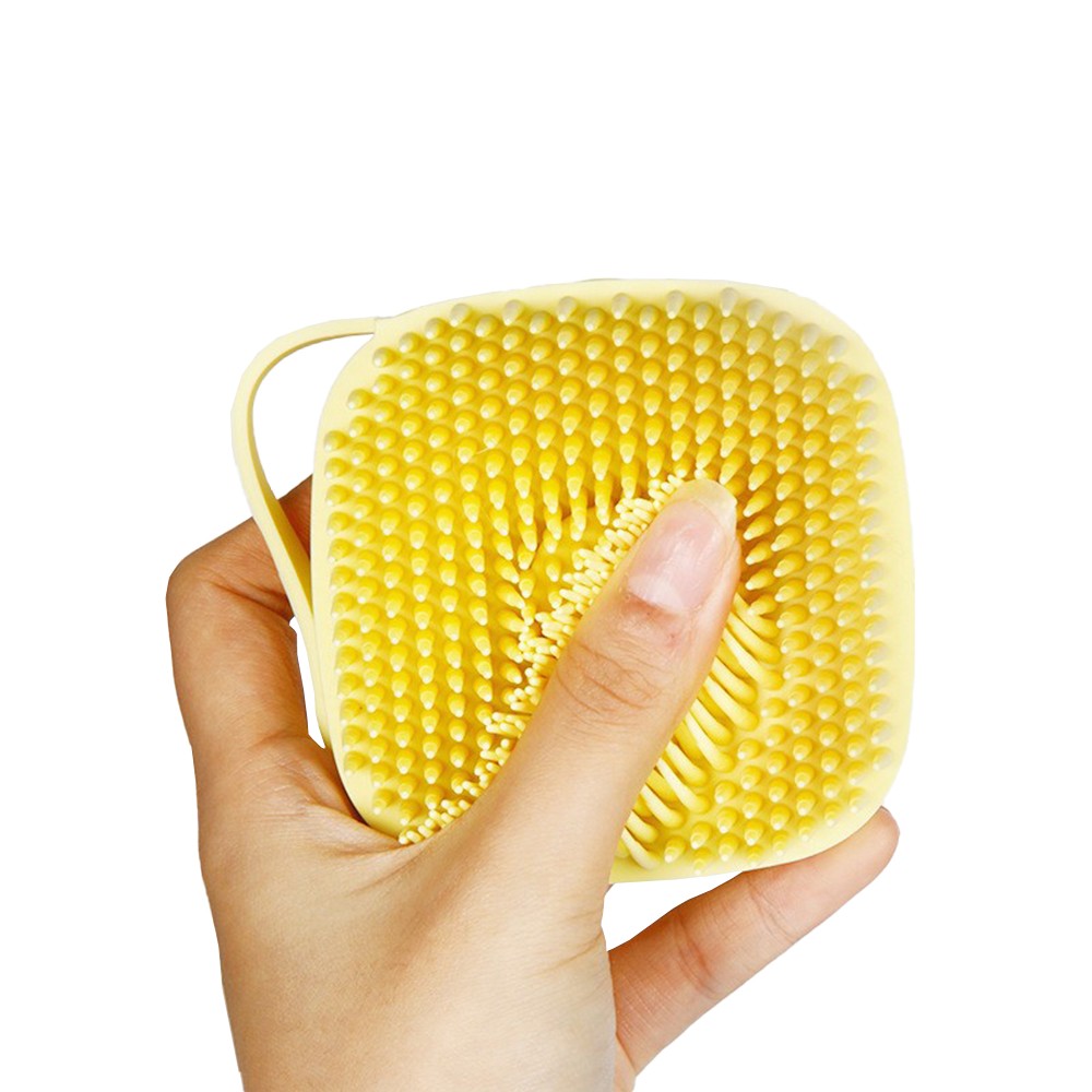 2 X Silicone Exfoliating Body Scrubber Exfoliating Shower Brush Massage Bathing Brush Yellow Blue