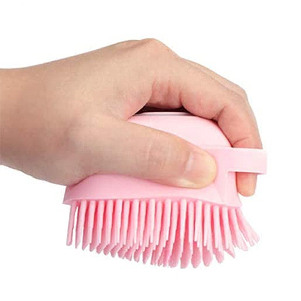 2 X Silicone Exfoliating Body Scrubber Exfoliating Shower Brush Massage Bathing Brush Pink Blue