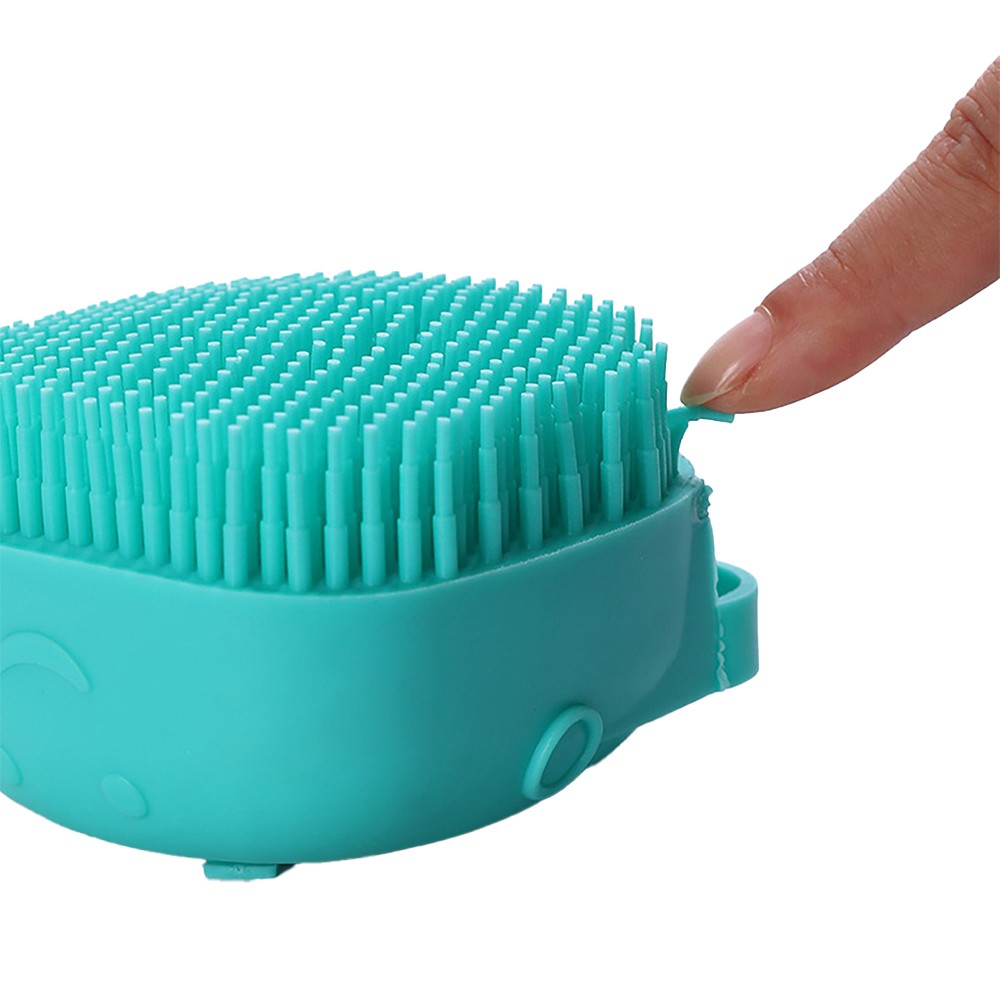 2 X Silicone Exfoliating Body Scrubber Exfoliating Shower Brush Massage Bathing Brush Pink Blue