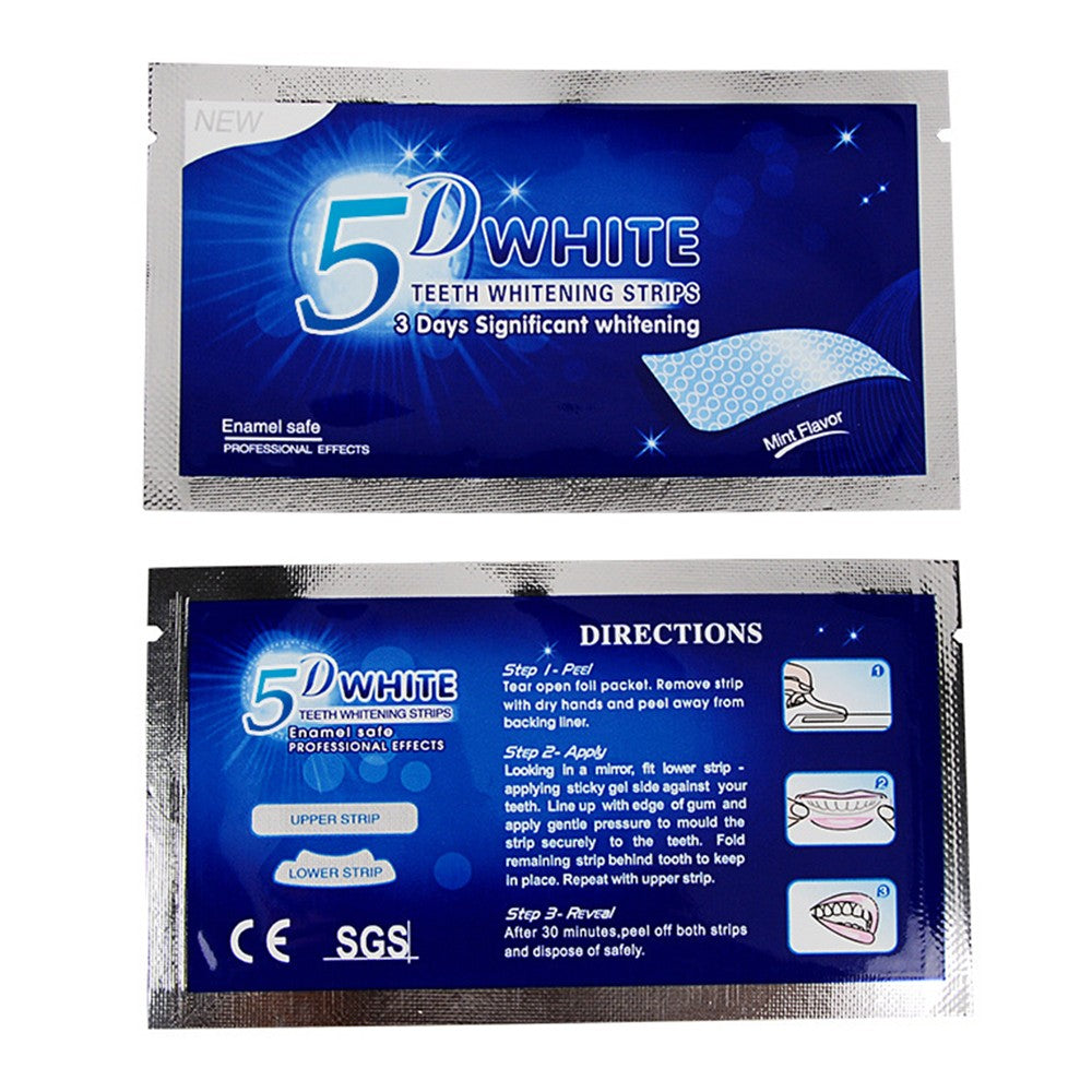 1 X Set of 14 Pairs 5D Gel Teeth Whitening Strips White Tooth Dental Kit Oral Hygiene Care Strip