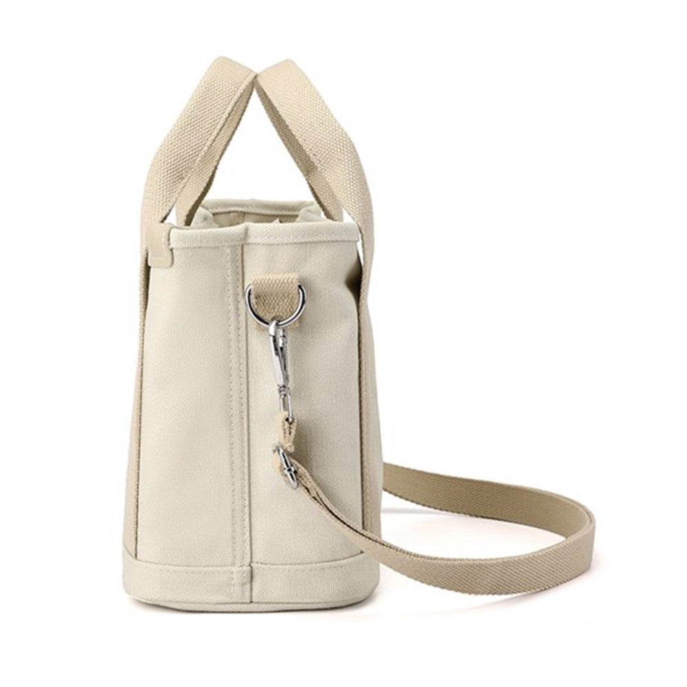 Womens Canvas Small Tote Bags Handbag Crossbody Bags Zipper Bags with Shoulder Strap Khaki