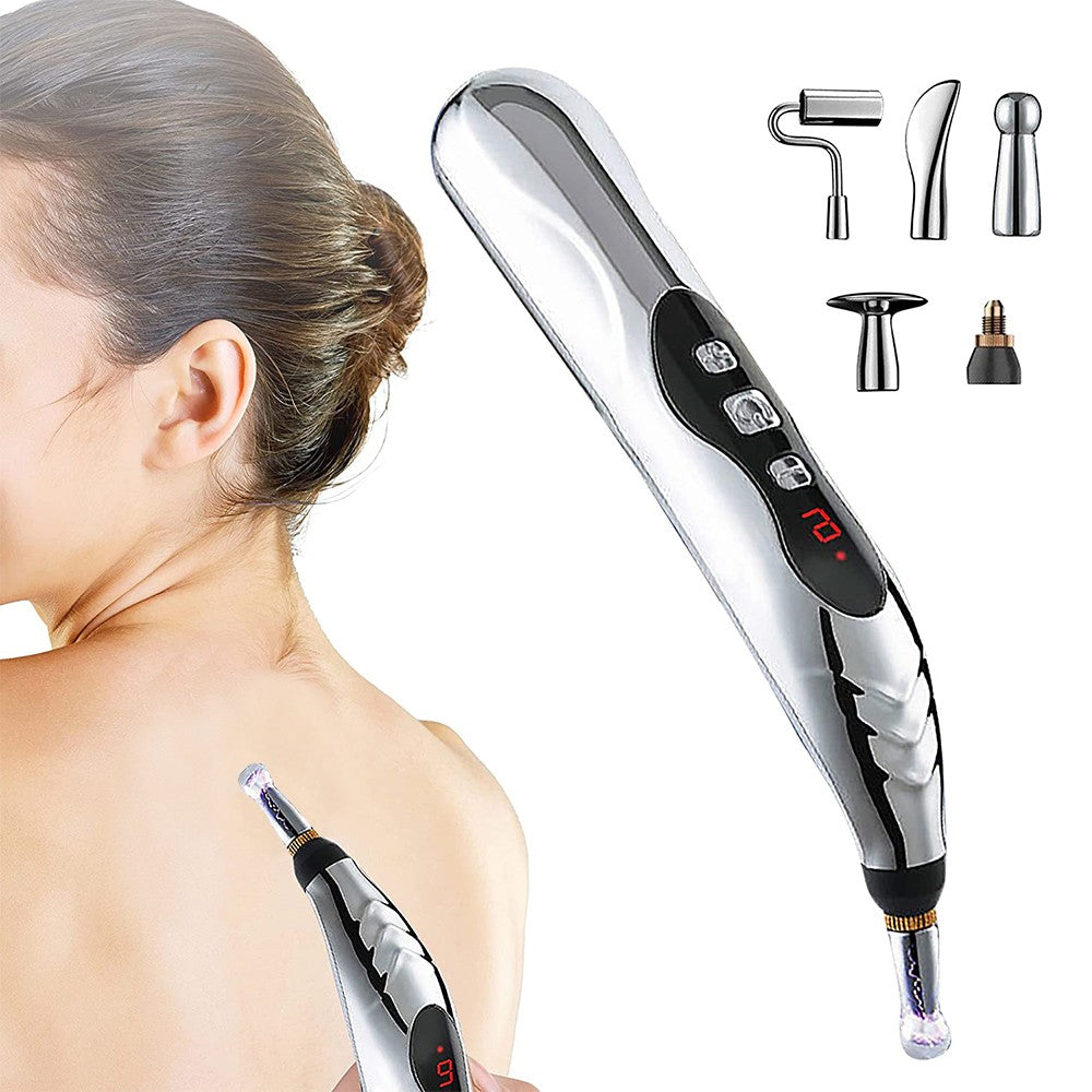 5 in 1 Electric Acupuncture Pen Meridian Energy Pulse Massage Pen Body Head Neck Massager Pain Relief Therapy