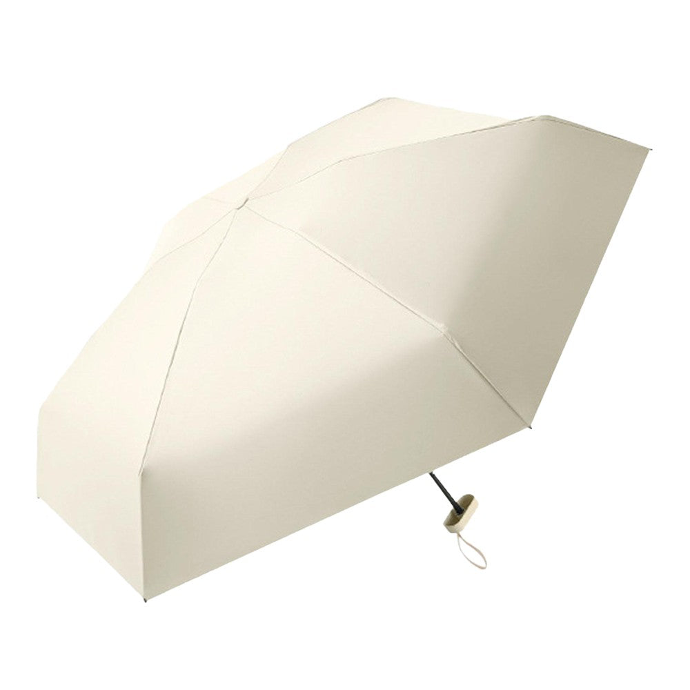 Mini Pocket 6 Ribs Sun Umbrella Anti-UV Sun Umbrella with Storage Box Apricot