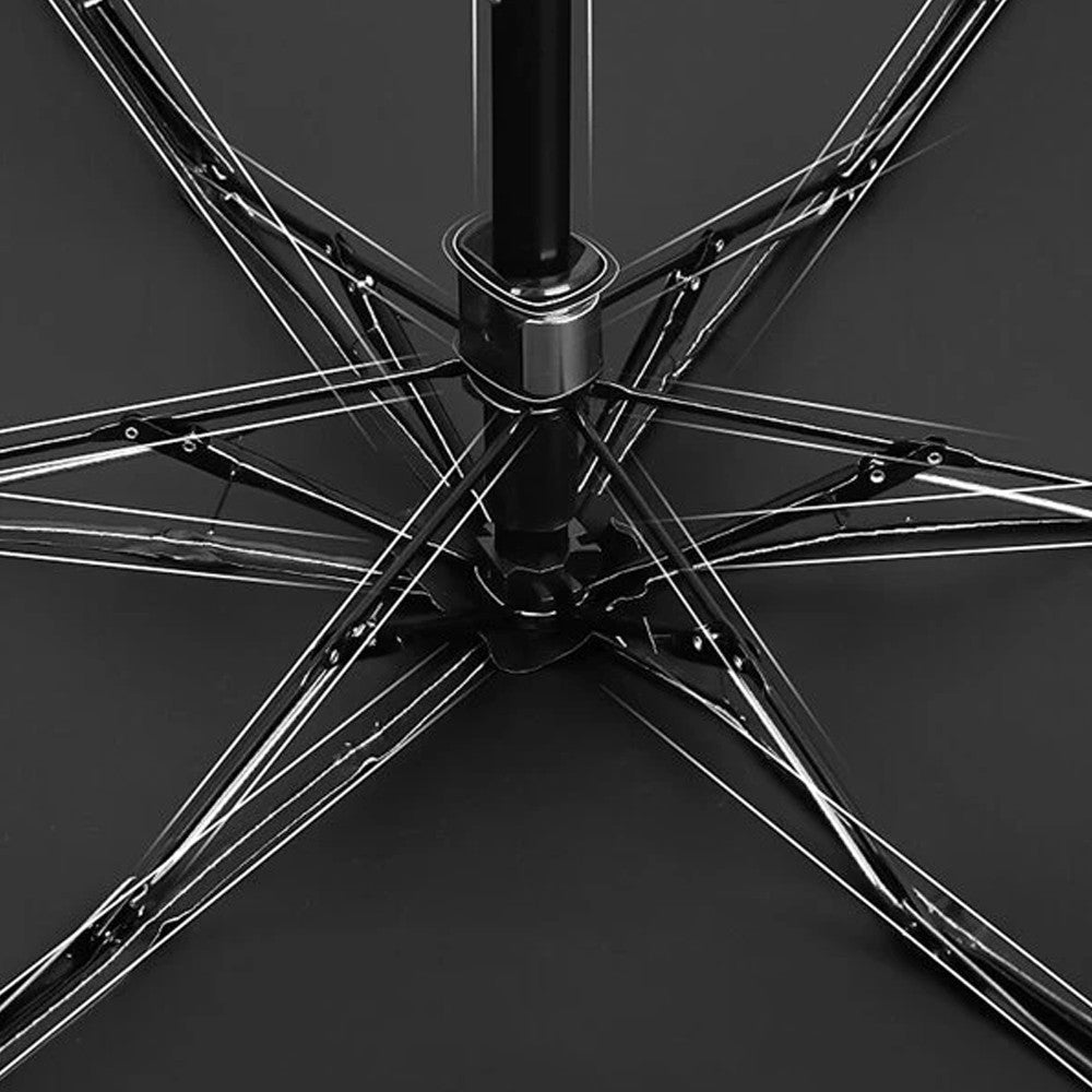 Mini Pocket 6 Ribs Sun Umbrella Anti-UV Sun Umbrella with Storage Box Black