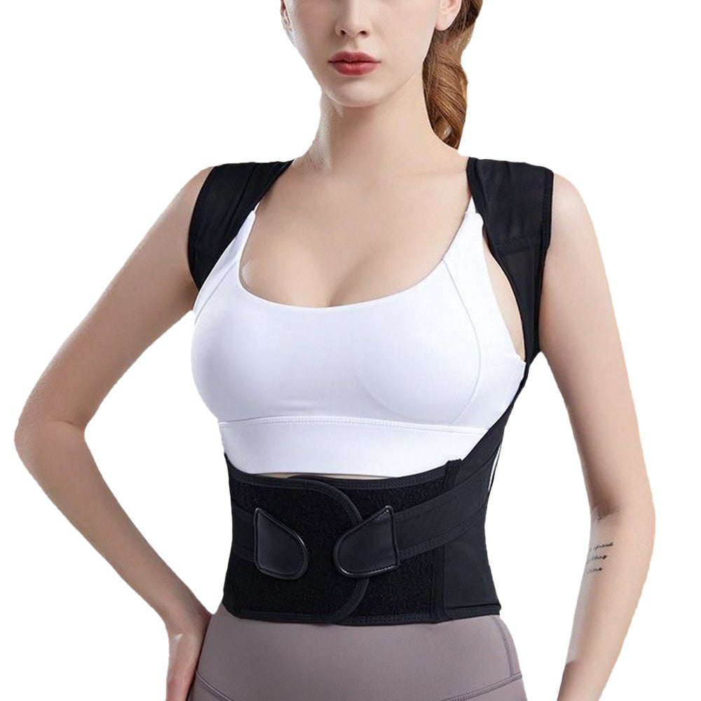 2XL Adjustable Back Posture Corrector Back Posture Brace Lumbar Back Support Belt Shoulder Brace