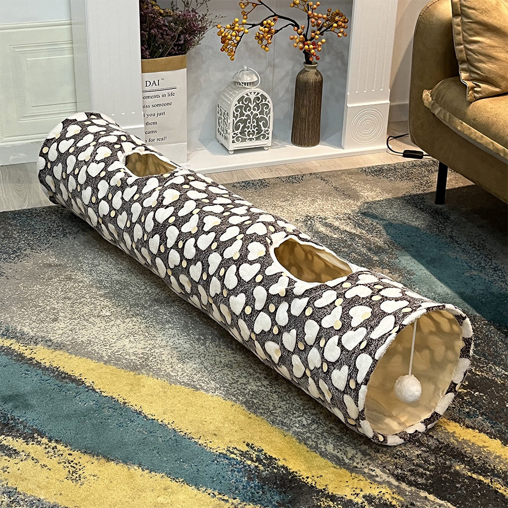 Cat Tunnel Toy Pet Plush Ball Collapsible Luminous Glow In Dark Tunnel Style 1