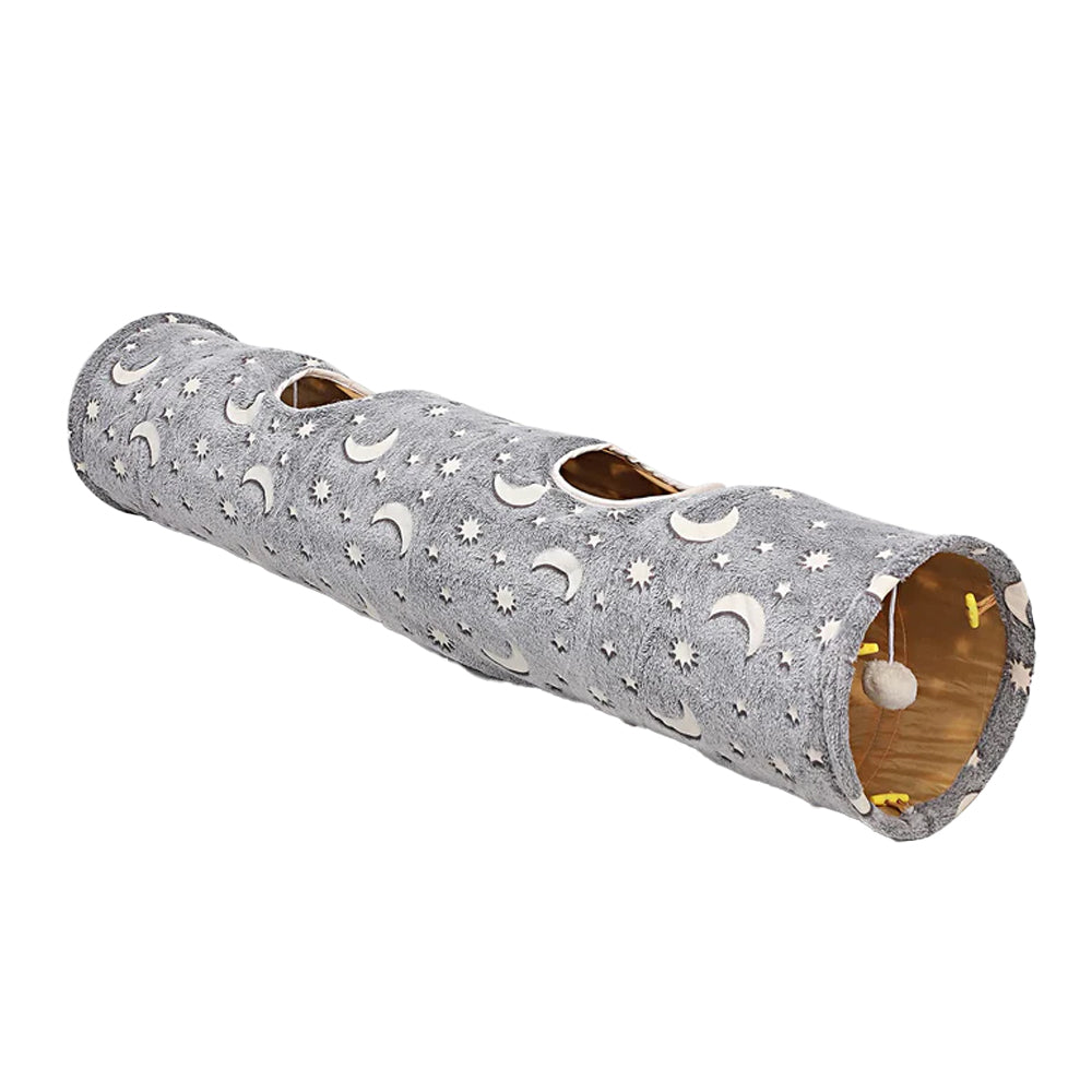 Cat Tunnel Toy Pet Plush Ball Collapsible Luminous Glow In Dark Tunnel Style 2