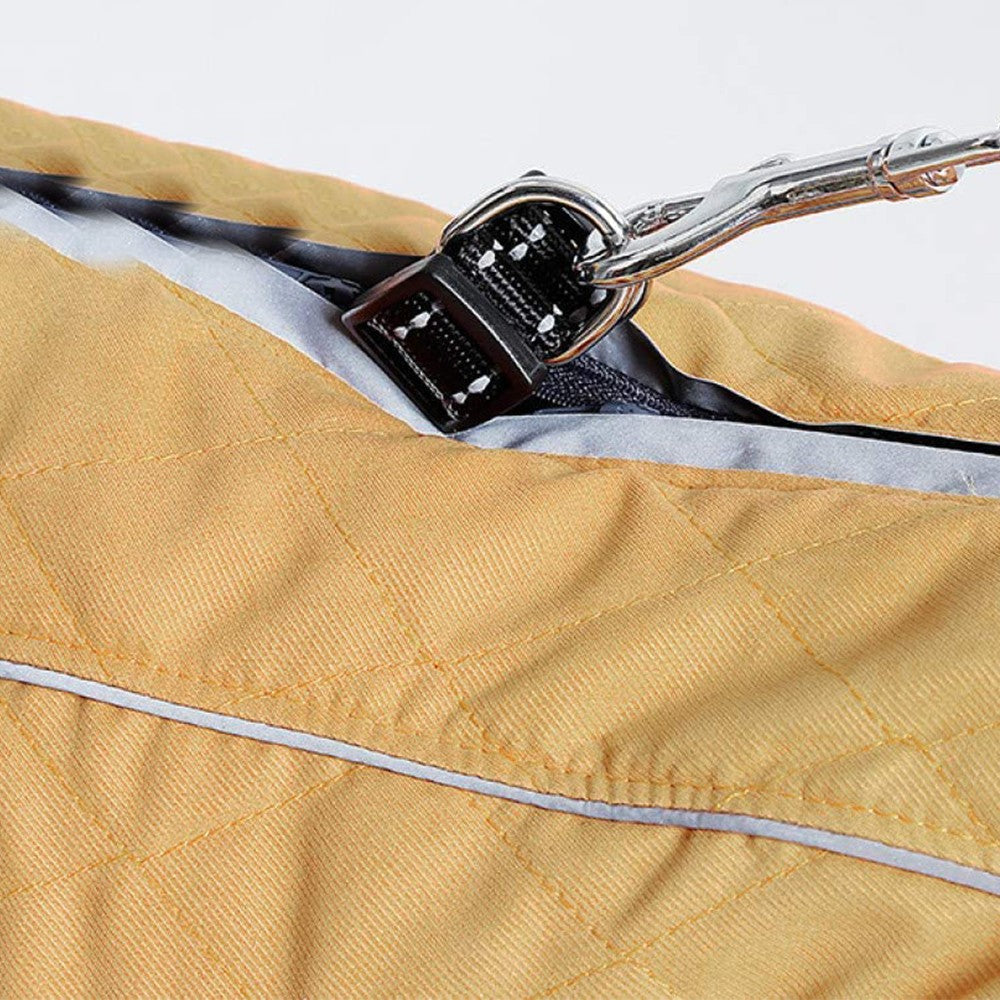 L Winter Warm Dog Coats Dog Jacket Windproof Vest Reflective Pet Apparel Yellow