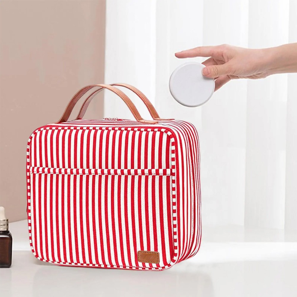 Travel Toiletry Bag Hanging Wash Bag Cosmetic Bag Makeup Bag with Hook Red