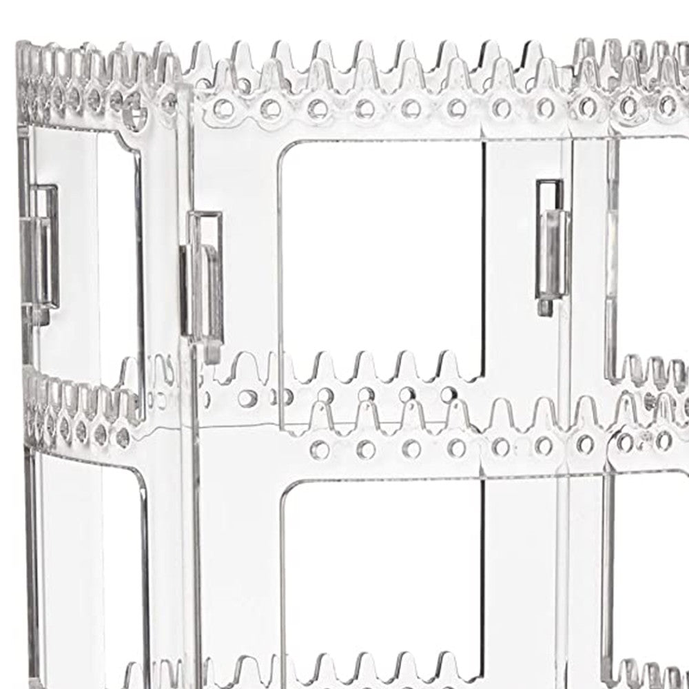 Rotating Jewellery Organizer Earring Necklace Display Stand Storage Rack Transparent