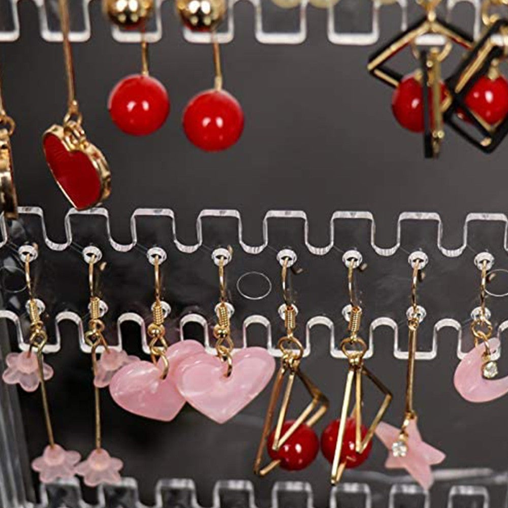 Foldable Jewellery Organizer Earring Necklace Display Stand Storage Rack Transparent