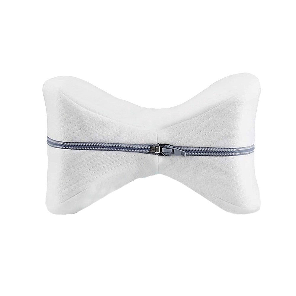 Memory Foam Leg Knee Pillow for Side Sleeper Knee Support Pillow Cushion with Washable Cover White