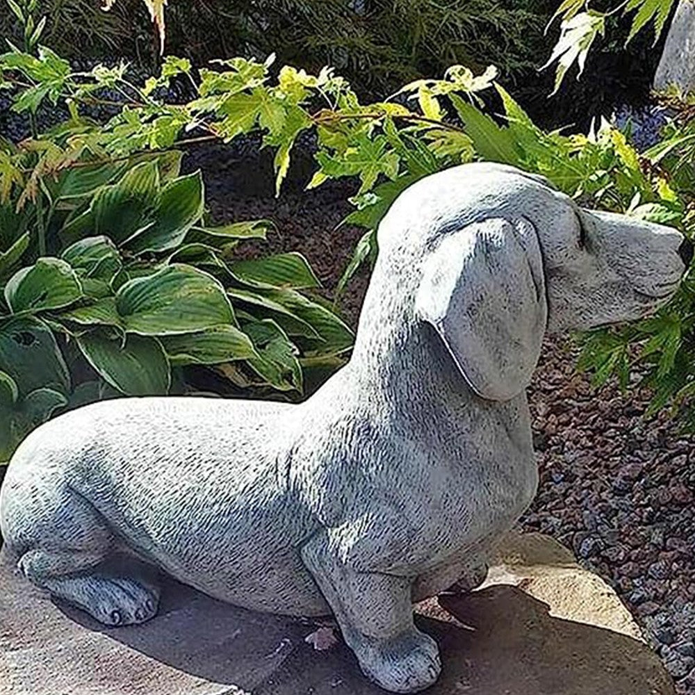 Garden Dachshund Dog Statue Dog Figurine Garden Ornament Outdoor Courtyard Decor
