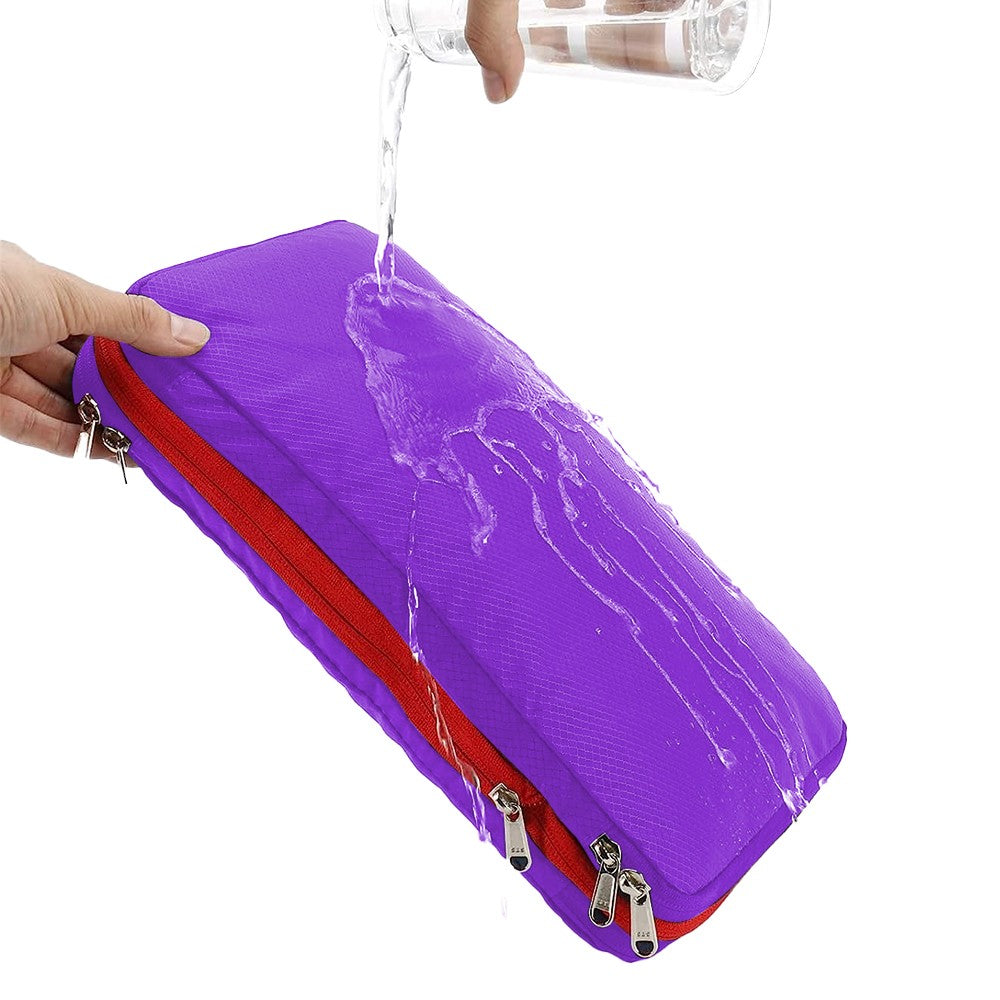 Set of 3 Travel Compression Packing Cube Luggage Packing Bag Clothing Storage Bag Purple