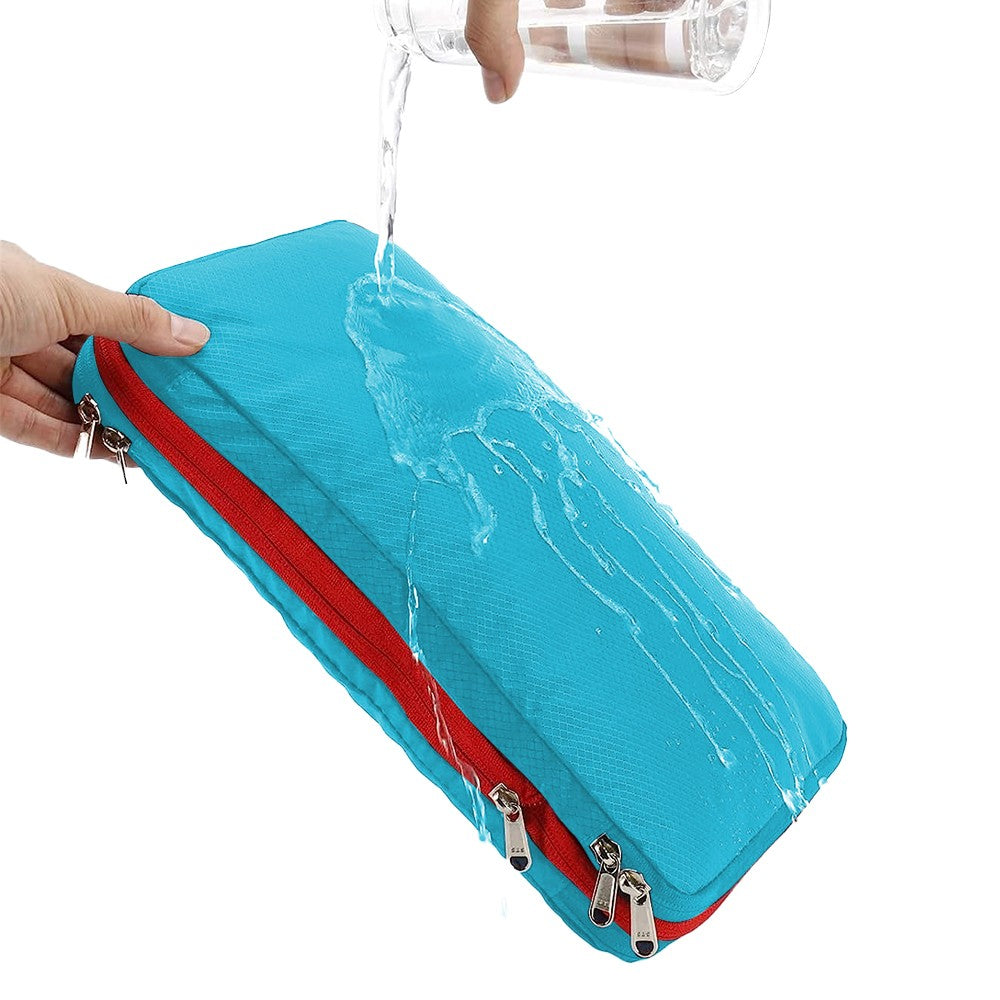 Set of 3 Travel Compression Packing Cube Luggage Packing Bag Clothing Storage Bag Sky Blue