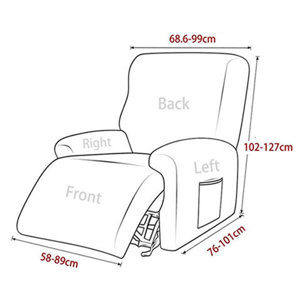 Water-resistant PU Leather Recliner Covers Sofa Slipcover Couch Protector Cover for 1-Seater Grey