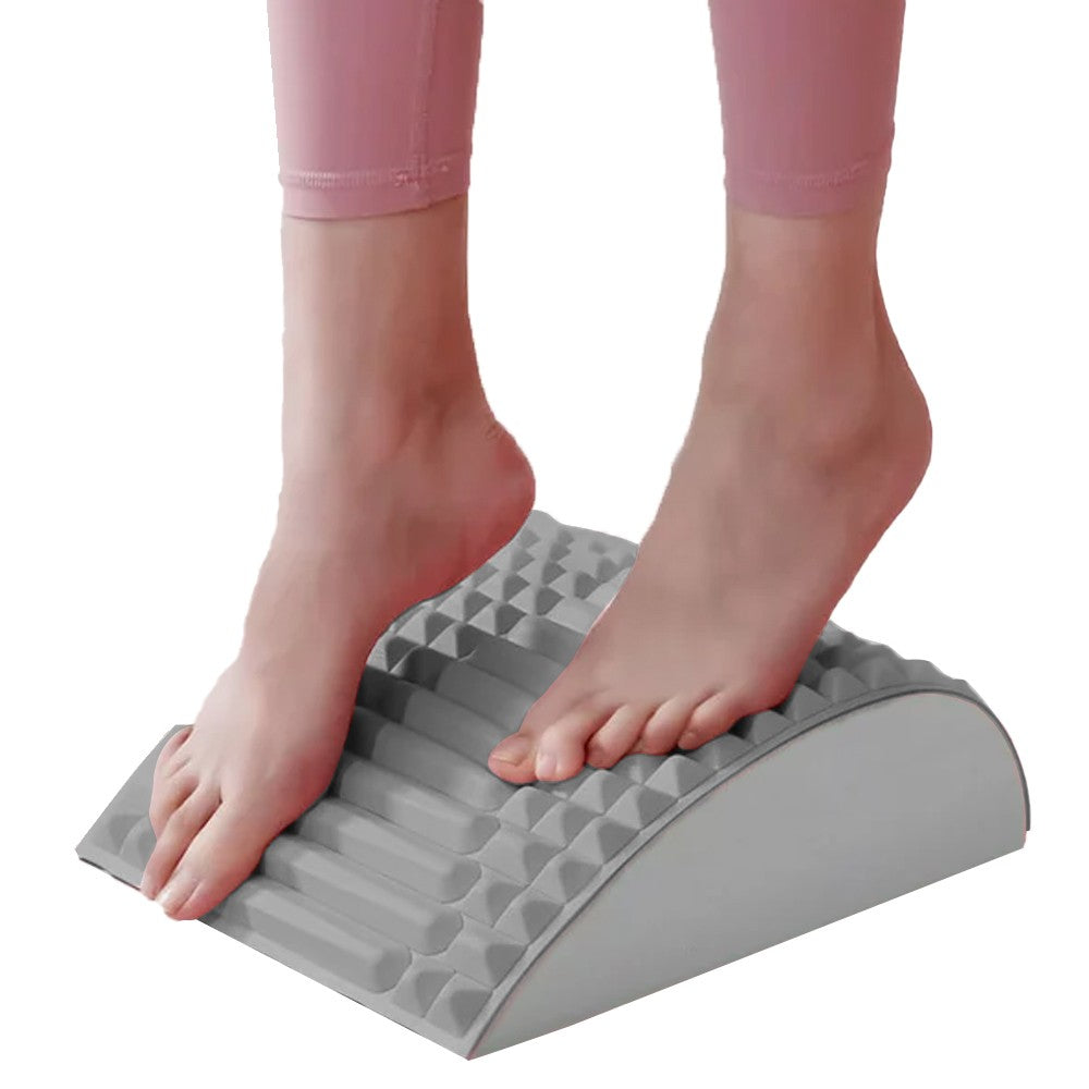 Neck and Back Stretcher Lumbar Massager Back Neck Cracker for Lower Back Pain Relief Grey