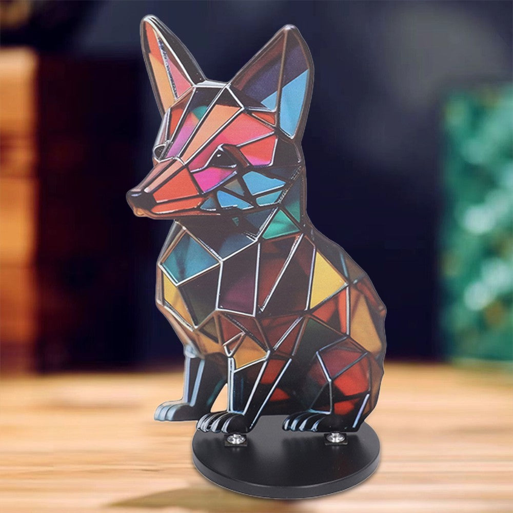 Wild Animal Ornament Metal Animal Sculpture Home Desktop Decoration Fox