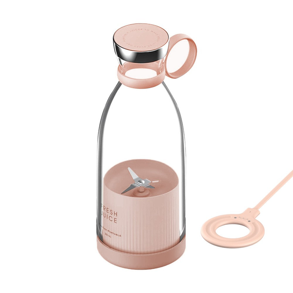 350ML Portable Mini Electric Juicer USB Rechargeable Mixer Blender Shaker Bottle Pink