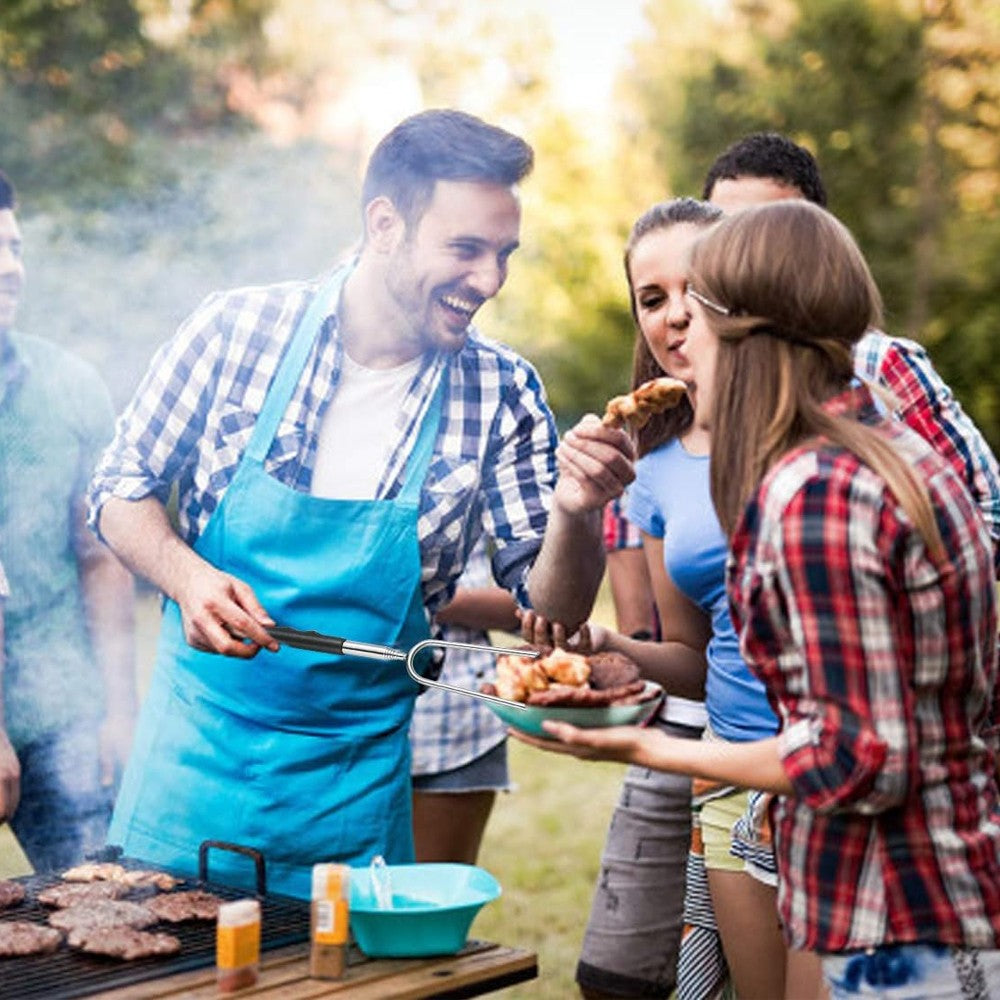 5Pcs Stainless Steel Barbecue Forks Retractable BBQ Skewers Roasting Sticks for Camping