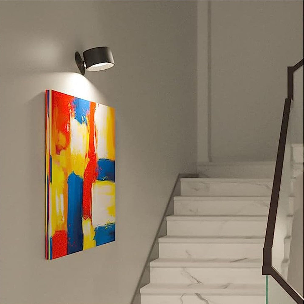 LED Wall Mount Lamp USB Rechargeable Dimmable Wall Light Bedside Reading Lamp Black