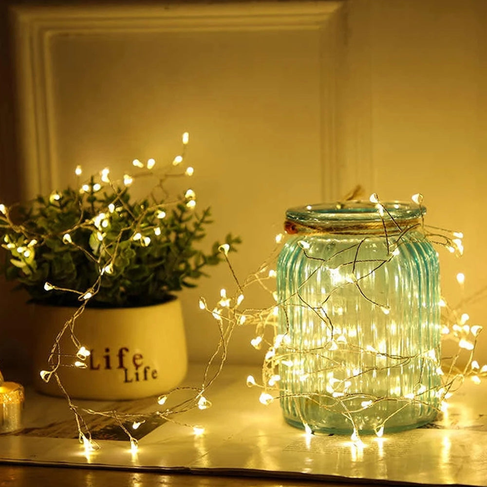 Christmas Star String 200 Lights 8 Modes LED Lights Warm White
