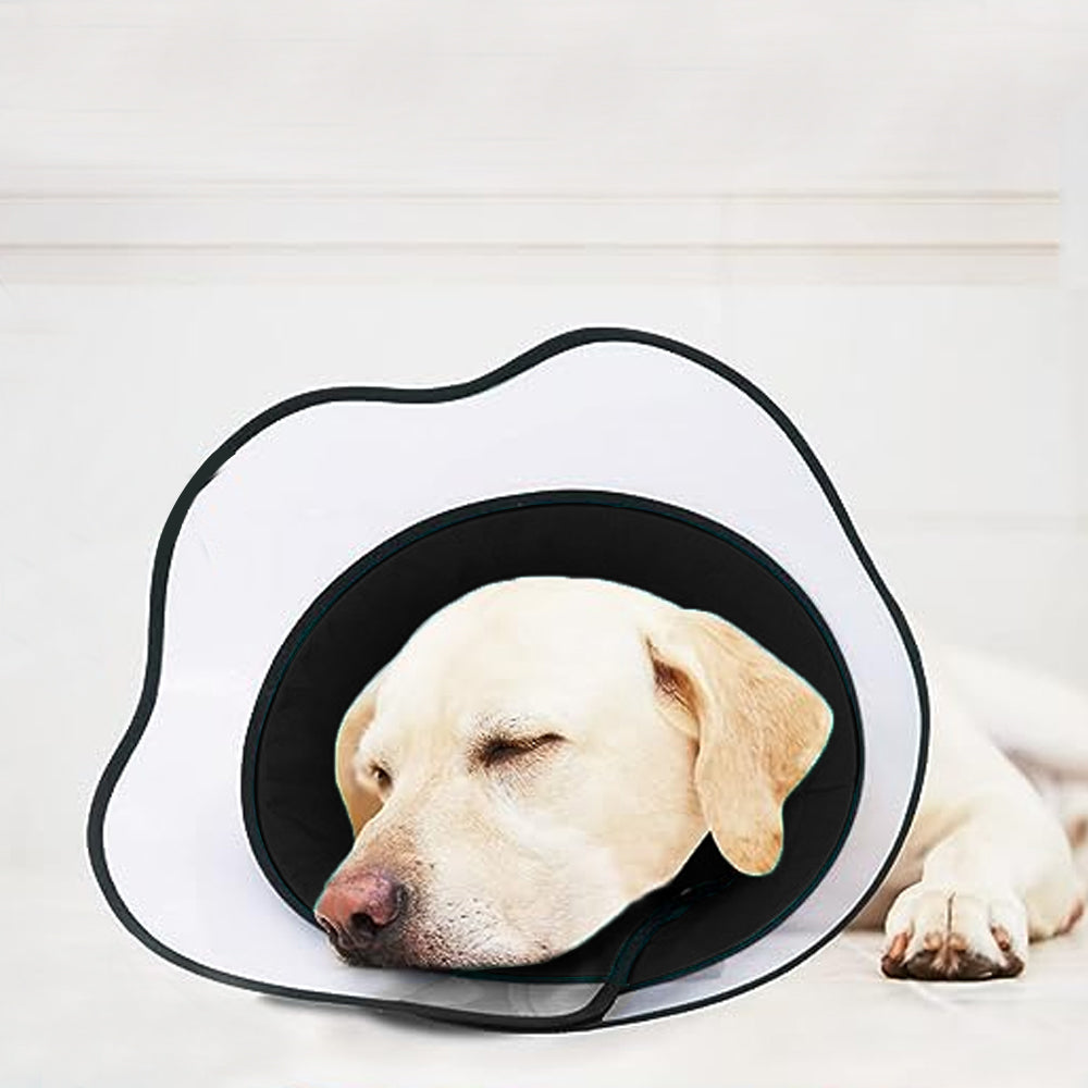 Dog Collar Soft Neck Collar for Cats Adjustable Pet Recovery Collar Black M