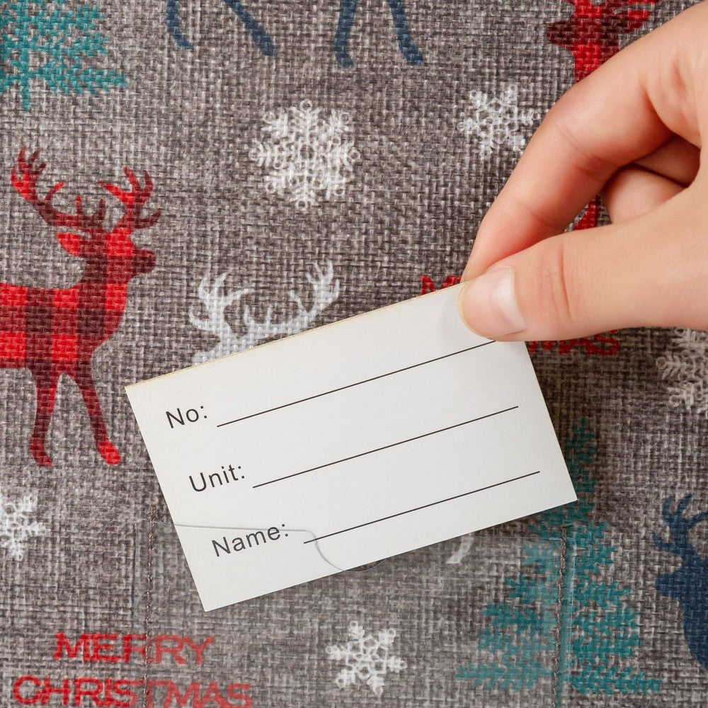 27x27x27cm Christmas Reindeer Foldable Storage Basket Storage Bin Organiser Cube - Grey
