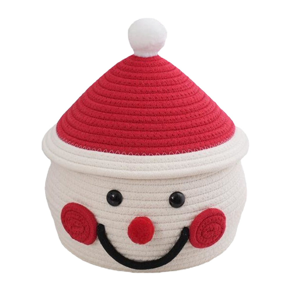 Storage Basket with Lids Cartoon Snowman Organizing Basket
