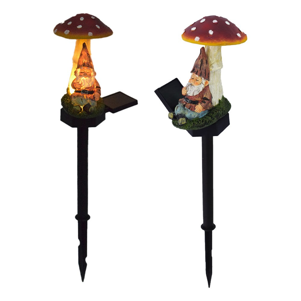 Solar Mushroom Light Waterproof Resin Lamp for Garden Decor