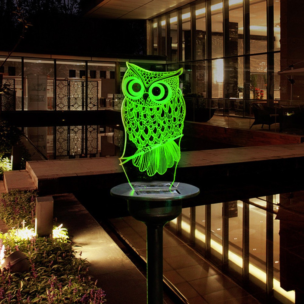 3xSolar Powered LED Light Transparent Acrylic Outdoor Garden Lawn Landscape