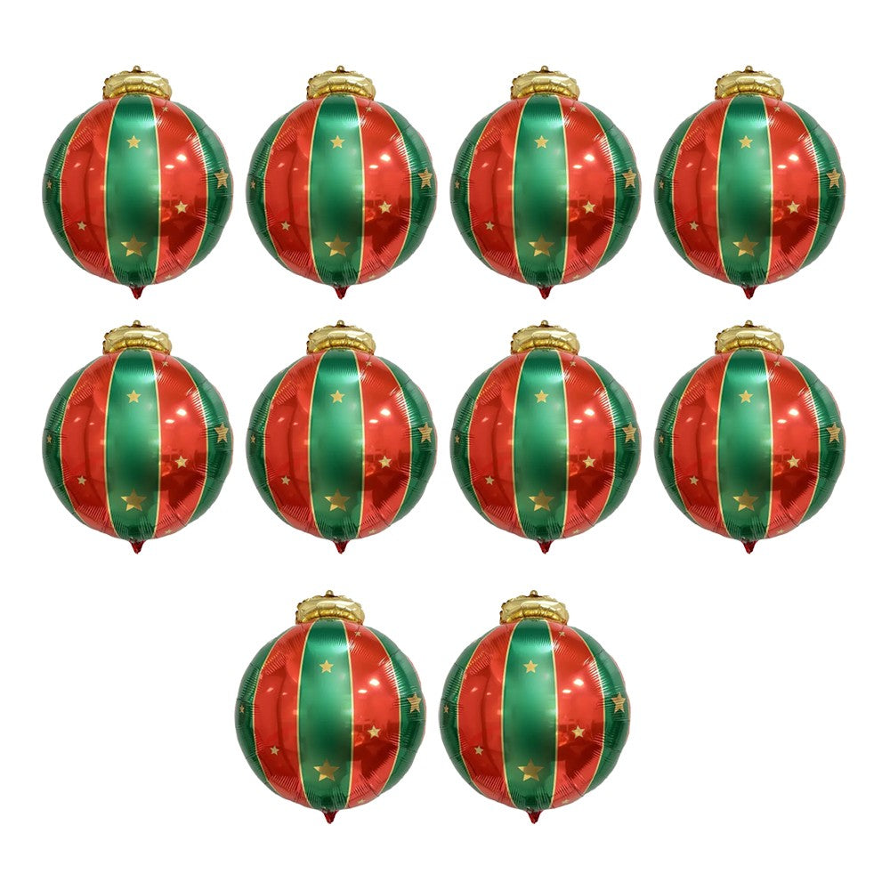 10Pcs Christmas Hanging Balloons Reusable Aluminum Foil Balloon Ornaments