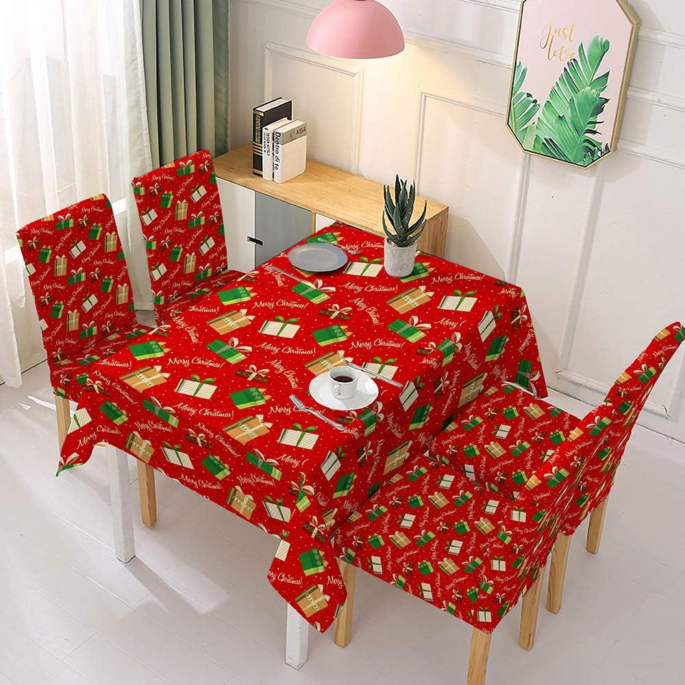 2X Christmas Chair Cover Xmas Chair Slipcover Dining Chair Protector Style3