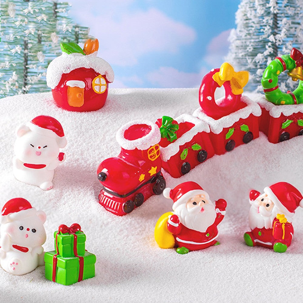 1 Set of 21Pcs Christmas Miniature Ornaments Resin Christmas Figurines Decor