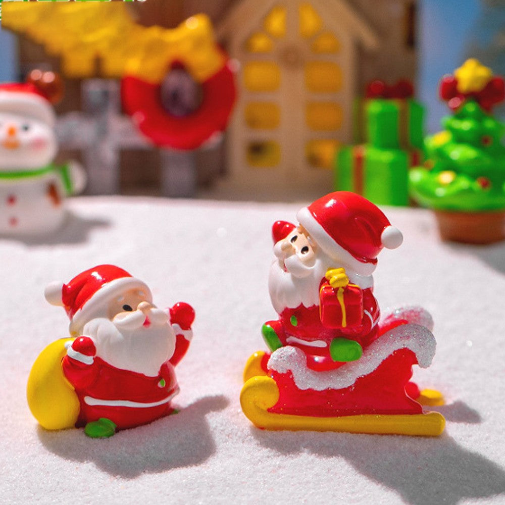 1 Set of 21Pcs Christmas Miniature Ornaments Resin Christmas Figurines Decor